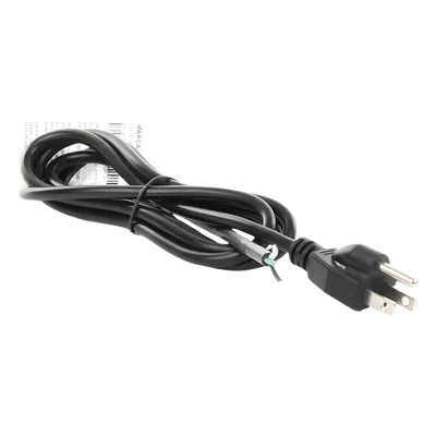 Cable de Alimentación AC / 120-240 Vca / 1.8 m (5.91 ft) / 3 Fases / 18 AWG / Clavija Tipo B / Puntas Libres