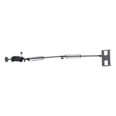 Soporte para Tableta con Brazo tipo Perezoso / Brazo Ajustable y Cabezal de 360° / 3 Perillas de Ajuste / Soporta dispositivos de 4'' a 12.9'' de hasta 1.5 KG / ABS + Metal de Alta Calidad.