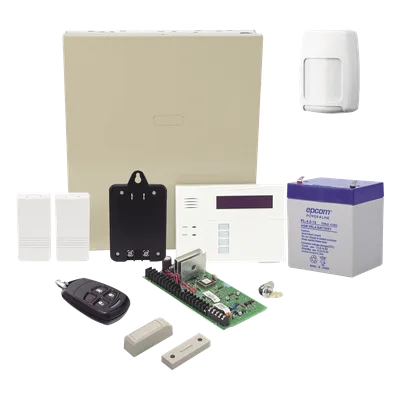 Kit Panel de Alarma / 40 Zonas Inalámbricas / 3 Particiones / Teclado-Receptor 6160RF / Sensor de Movimiento / 2 Contactos Magnéticos / Control Remoto