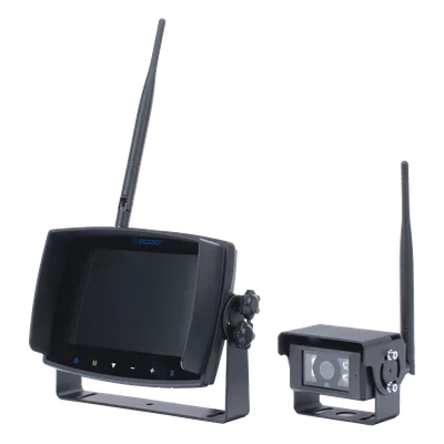 Sistema de Reversa Inalámbrico / Monitor Táctil 7" / Cámara IR CMOS / 2.4 GHz / 4 Canales / Grabación SD