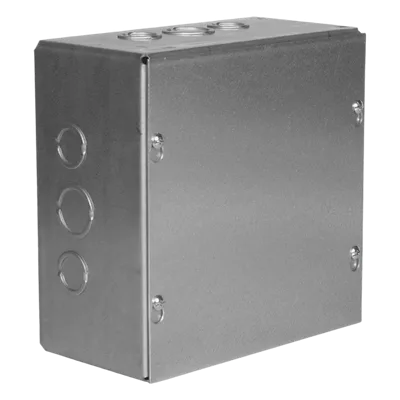 Caja de Conexiones Empotrada / Acero Galvanizado / 10 x 10 x 4 in (25.4 x 25.4 x 10.2 cm) / 5 Entradas Laterales-Finales / UL Listed
