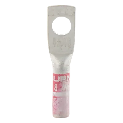 Zapata Terminal de Compresión / Tornillo 1/4" / Calibre 8-6 AWG / Barril Largo / 35 kV / 1.69 in (5.54 ft equivalente en pies no aplica - mantener en pulgadas) / 43 mm