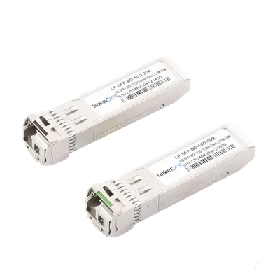 Transceptor Óptico SFP+ Bidireccional / 10 Gbps / Monomodo 1270/1330 nm / Alcance 20 km (65,616 ft) / LC/UPC Simplex / DDM / Hot-Pluggable / 2 Piezas