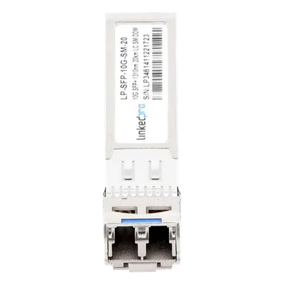 Transceptor SFP+ / 10 Gbps / Monomodo 1310 nm / LC Dúplex / 20 km (12.4 mi) / DDM / Hot-Pluggable