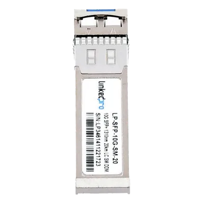Transceptor SFP+ / 10 Gbps / Monomodo 1310 nm / LC Dúplex / 20 km (12.4 mi) / DDM / Hot-Pluggable