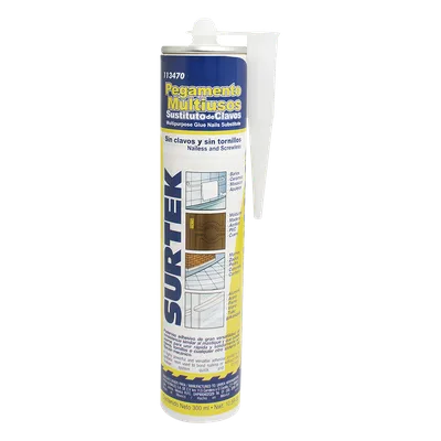Adhesivo de construcción / 300 ml / 45 kg/cm² resistencia al despegue / Secado 24 horas / Sin perforaciones