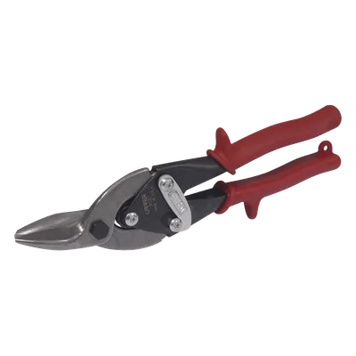 Tijera de Aviación / Corte Izquierdo / Acero Calibre 20 / Longitud 10" (25.4 cm) / Mango Ergonómico / Bloqueo de Seguridad