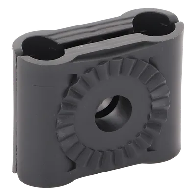 Sujetador Plástico para Cable Coaxial / Doble Canal / 3/8" (9.5 mm) a 11 mm / Varilla Roscada 3/8" o M10 / Paquete de 10