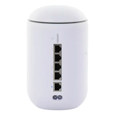 UniFi Dream Router con WiFi 6, 4 puertos LAN Gigabit de los cuales 2 son POE 802.3af. Aplicaciones UniFi Network, Protect y Access pre-instaladas. Pantalla LCD