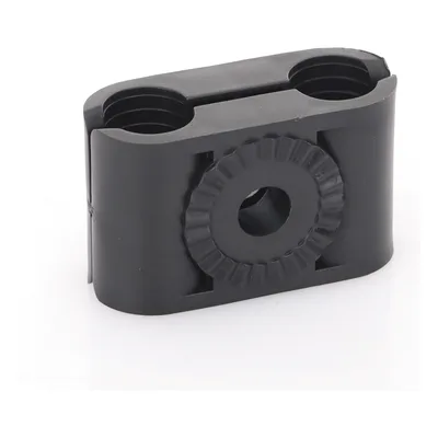 Sujetador Plástico para Cable Coaxial / 1/2 in / Doble Canal / Varilla 3/8' o M10 / Paquete 10 Piezas