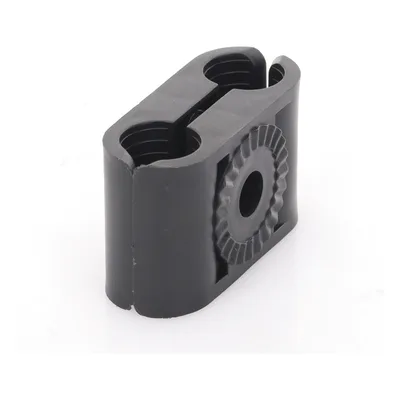 Sujetador Plástico para Cable Coaxial / 1/2 in / Doble Canal / Varilla 3/8' o M10 / Paquete 10 Piezas
