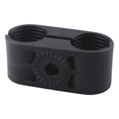 Sujetador Plástico para Cable Coaxial / Doble Fijación / 5/8" / Varilla Roscada 3/8" o M10 / ISO 9001:2015 y RoHS