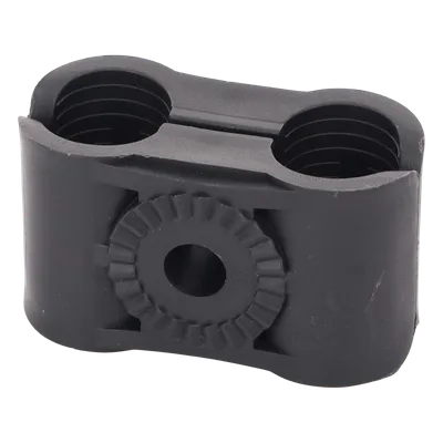 Sujetador Plástico para Cable Coaxial / Doble Fijación / 5/8" / Varilla Roscada 3/8" o M10 / ISO 9001:2015 y RoHS