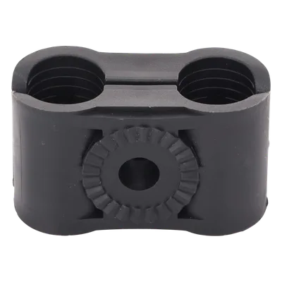 Sujetador Plástico para Cable Coaxial / Doble Fijación / 5/8" / Varilla Roscada 3/8" o M10 / ISO 9001:2015 y RoHS