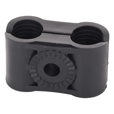 Sujetador Plástico para Cable Coaxial / Doble Fijación / 5/8" / Varilla Roscada 3/8" o M10 / ISO 9001:2015 y RoHS
