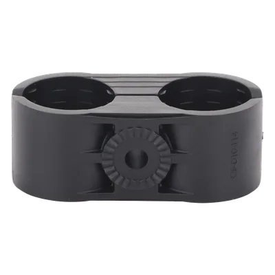 Sujetador Plástico para Cable Coaxial / 2 Cables / 1-1/4" Nominal / Rango 1.535" a 1.614" (39 a 41 mm) / Montaje Varilla 3/8" o M10 / Paquete 10 Unidades