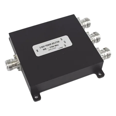 Divisor de potencia Wilkinson / 3 vías / 694-2700 MHz / 50W / PIM -154 dBc / Conectores 4.3-10