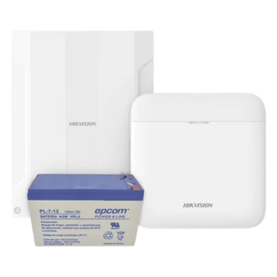 Kit de Alarma Inalámbrica / Conversión de 16 Zonas Cableadas / Comunicación 3G/4G Dual SIM / 48 Zonas Totales / Batería de Respaldo 12V 7Ah / Cifrado AES-128