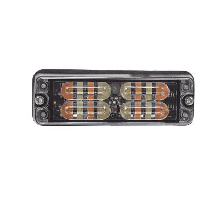 Luz de Advertencia LED de Montaje en Superficie / 16 LED / Ámbar/Blanco / 36 Patrones Programables / IP67 / 0.5 Pulgadas de Profundidad