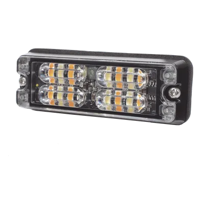Luz de Advertencia LED de Montaje en Superficie / 16 LED / Ámbar/Blanco / 36 Patrones Programables / IP67 / 0.5 Pulgadas de Profundidad