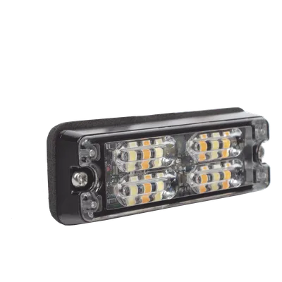 Luz de Advertencia LED de Montaje en Superficie / 16 LED / Ámbar/Blanco / 36 Patrones Programables / IP67 / 0.5 Pulgadas de Profundidad