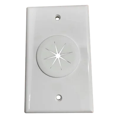 Placa de Pared / Orificio con Grommet / Montaje Vertical / ABS Blanco