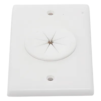 Placa de Pared / Orificio con Grommet / Montaje Vertical / ABS Blanco