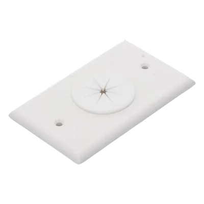 Placa de Pared / Orificio con Grommet / Montaje Vertical / ABS Blanco