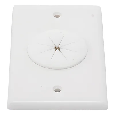 Placa de Pared / Orificio con Grommet / Montaje Vertical / ABS Blanco