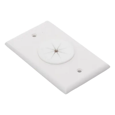 Placa de Pared / Orificio con Grommet / Montaje Vertical / ABS Blanco