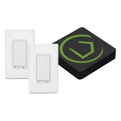 Kit Controlador Inteligente / Z-Wave, Zigbee, Shelly, Lutron / 2 Atenuadores On/Off / Cobertura 8-9 m (26-30 ft)