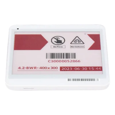 Etiqueta Electrónica de Tinta Electrónica / Pantalla EPD 4.2 Pulgadas / Resolución 400x300 / Bluetooth 5.0 de Bajo Consumo / IPX7 / Duración 5 Años