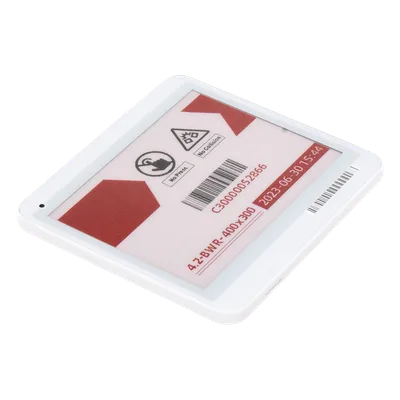 Etiqueta Electrónica de Tinta Electrónica / Pantalla EPD 4.2 Pulgadas / Resolución 400x300 / Bluetooth 5.0 de Bajo Consumo / IPX7 / Duración 5 Años