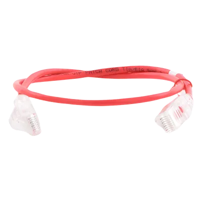 Cable de Parcheo Slim UTP Cat6A / 0.5 m (1.64 ft) / 28 AWG / Rojo / RJ45