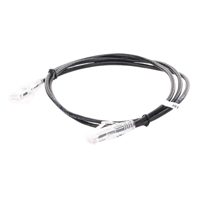 Cable de Parcheo UTP / Cat6A / 1 m (3.28 ft) / 28 AWG / Slim / RJ45 / Negro