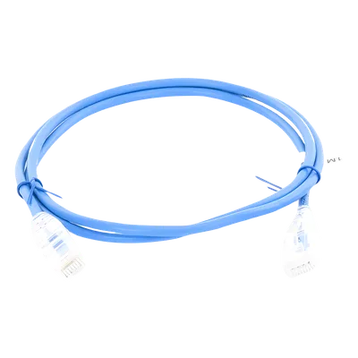 Cable de Parcheo Slim UTP / Cat6A / 1 Metro (3.28 Pies) / 28 AWG / Azul