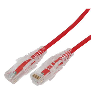 Cable de Parcheo Slim UTP Cat6A / 2 Metros (6.56 Pies) / 28 AWG / Rojo / RJ45