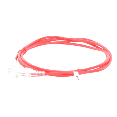 Cable de Parcheo Slim UTP Cat6A / 2 Metros (6.56 Pies) / 28 AWG / Rojo / RJ45