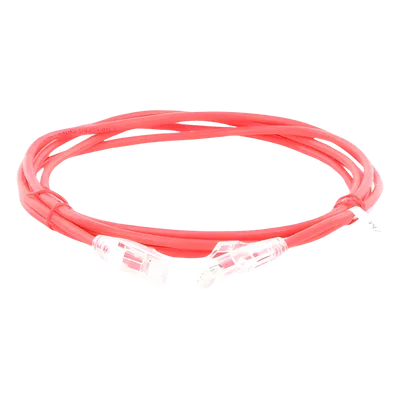 Cable de Parcheo Slim UTP Cat6A / 2 Metros (6.56 Pies) / 28 AWG / Rojo / RJ45