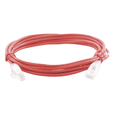 Cable de Parcheo Slim UTP Cat6A / 3 m (9.84 ft) / 28 AWG / RJ45 / Rojo
