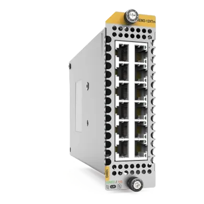 Módulo de Expansión / 12 Puertos RJ45 / Velocidades 1G/2.5G/5G/10G / Rango de Temperatura -40°C a 85°C / LEDs de Diagnóstico