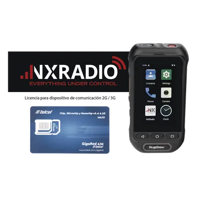 Kit Radio PTT / Android 10 GO / IP68 / MIL-STD 810H / Altavoz 105 dB / Batería 3000 mAh / SIM 1GB 12 Meses