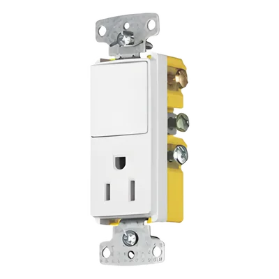Combinación de Contacto y Apagador Decorador / 15A / 125V / 1 Polo / Interior Seco