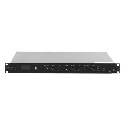 Amplificador de Audio / 1 Canal / 350 W RMS / Sistema 100V y Baja Impedancia 4-16Ω / 4 Entradas Micrófono Balanceadas / Bluetooth / USB / SD / FM / Montaje Rack