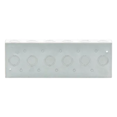 Caja Multigang de Acero / 6 Posiciones / Profundidad 2.5 in / 28 Entradas 1/2"-3/4" / Capacidad 95.3 cu. in / UL Listed