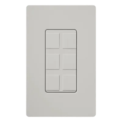 Marco de pared / 6 puertos modulares / 12.00 x 4.69 x 0.30 in / Sin tornillos / Acabado Palladium satinado