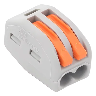 Conector de Presión / 1 Entrada 1 Salida / 12AWG-28AWG / 250V 32A / -20°C a 70°C / 0.47 x 0.83 x 0.59 in