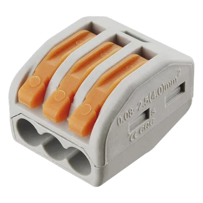 Conector de Presión / 1 Entrada 2 Salidas / 250V 32A / Cables 12AWG-28AWG / 0.63x0.83x0.59 pulgadas