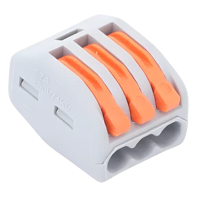 Conector de Presión / 1 Entrada 2 Salidas / 250V 32A / Cables 12AWG-28AWG / 0.63x0.83x0.59 pulgadas