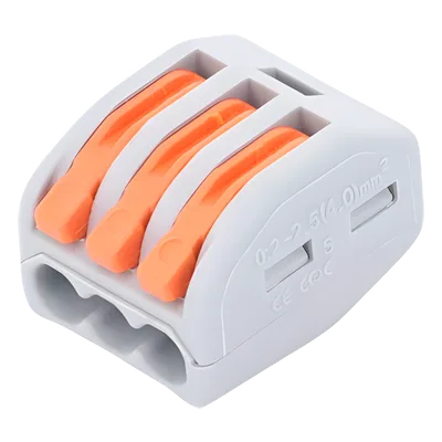 Conector de Presión / 1 Entrada 2 Salidas / 250V 32A / Cables 12AWG-28AWG / 0.63x0.83x0.59 pulgadas